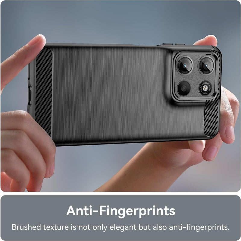 Aikcks for Motorola Moto G 15 5G Phone case, Shockproof, Scratch Resistant Carbon Fiber Jacket, Soft TPU, for Moto G15 5G case (Black) - Image 5